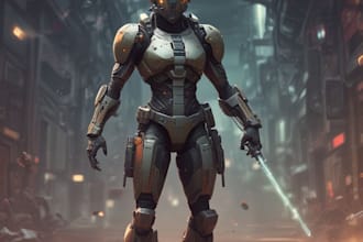 sci fi character illustration or sci fi character