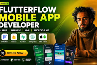 build flutterflow mobile app, ai app, mvp, flutter app with firebase
