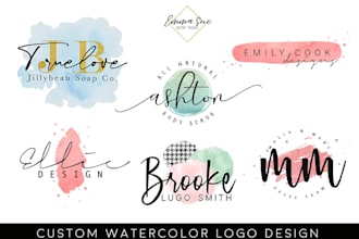 create a bespoke hand drawn and watercolor logo