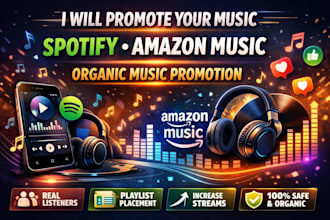 run professional amazon music promotion spotify organic music track promotion