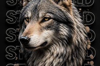 create professional 3d wolf tshirt designs