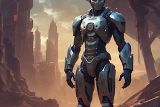 sci fi character illustration or sci fi character