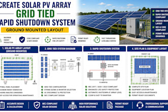 create solar pv array grid tied rapid shutdown system ground mounted layout
