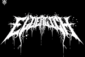 draw brutal death metal logo or slamming death metal font