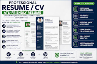 design, format and redesign a professional ats friendly resume CV