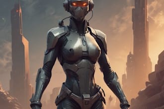 a sci fi character illustration or sci fi character