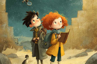 create digital watercolor illustrations for a children book