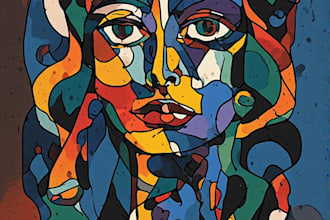 draw cubism, surrealism and abstract styles for album cover