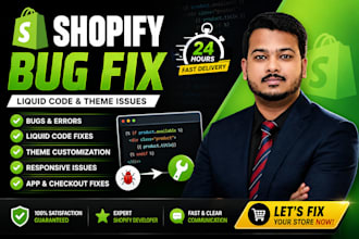 fix shopify bugs, liquid errors, theme issues and custom coding