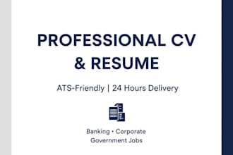 write ats friendly CV resume for banking and private jobs