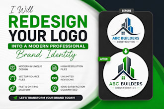 professionally redesign your logo into a modern brand identity