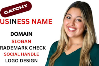 create catchy business name, logo design, slogan and web design for your brand