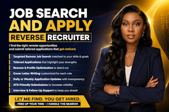 do job search, apply for remote jobs as reverse recruiter