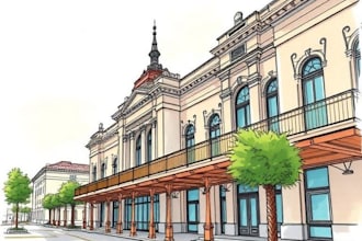 digital sketch architecture and interior design, concept art