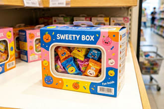 design product packaging box pouch label with mockup