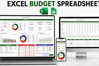 create custom excel budget planner spreadsheet expense tracker finance dashboard