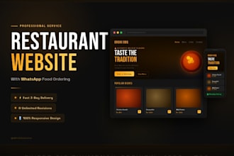 design a professional restaurant website with food ordering system