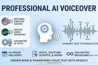 do professional text to speech conversion and ai voice over