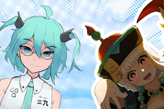 create an anime style character illustration for you