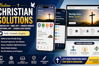 develop christian app bible app church website devotional app church logo design