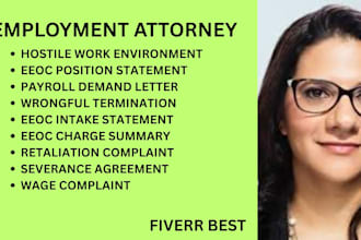 be your employment lawyer for wrongful termination, eeoc complaints, retaliation