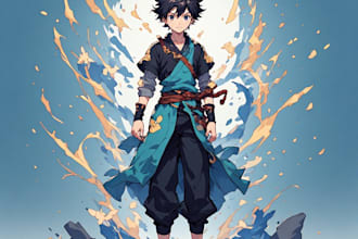 create amazing anime design, cartoon  design