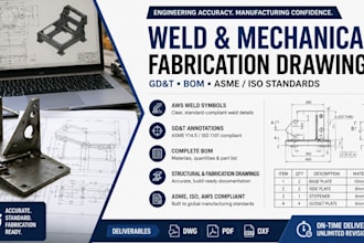 create weld and mechanical fabrication drawings with gdt and bill of materials