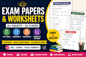 create exam papers and worksheets