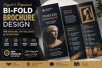 design a luxury brochure for museums exhibitions and galleries