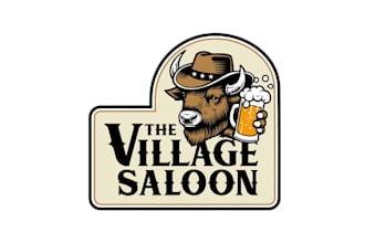 design motivation village salon bar beer logo