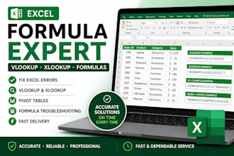 fix excel formulas, vlookup, xlookup and spreadsheet errors