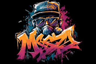 draw custom hand lettered graffiti logo