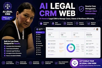 develop ai legal crm web, ai law firm case app, ai legal assistant website