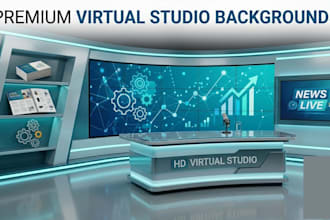 create virtual studio background in HD quality