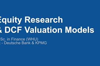 equity research analysis and financial dcf models