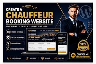 create chauffeur website, limousine booking system, luxury car hire website