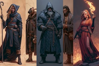 design fantasy character art and fantasy concept art