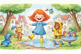 create watercolor children illustration
