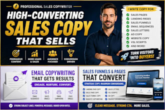 be your sales copywriter for landing pages and sales pages