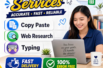 do accurate data entry, copy paste and web research fast