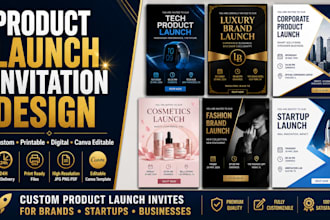 do product launch invitation design printable digital canva invitation template