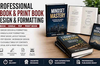 do ebook design, ebook formatting, layout design, kindle formatting, PDF design