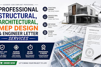 structural, architectural drawing, mep design, load calculation engineer letter