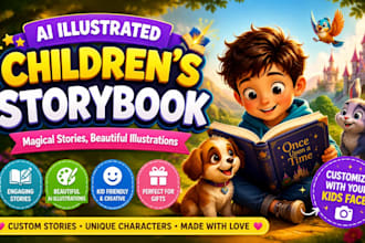 create a complete children storybook with beautiful ai illustrations