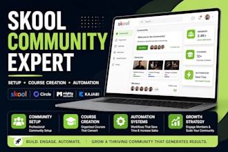 setup skool online community, skool community manager, skool course creation