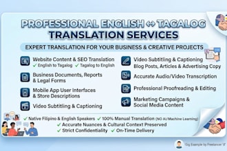 accurately translate english to tagalog or filipino