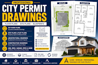 create city permit drawings 2d floor plans and blueprints