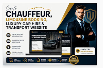 create chauffeur, limousine booking, luxury car hire and transport website