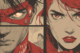 comic book illustration with comic book illustrator