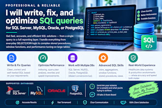 write, fix, and optimize sql queries